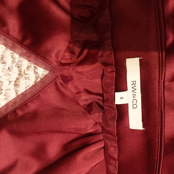 RW&CO Satin Dress Red Sz 6 - Picture 8 of 11